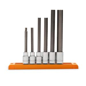 1/2 in. Drive Metric Long Hex Bit Socket Set (6-Piece)