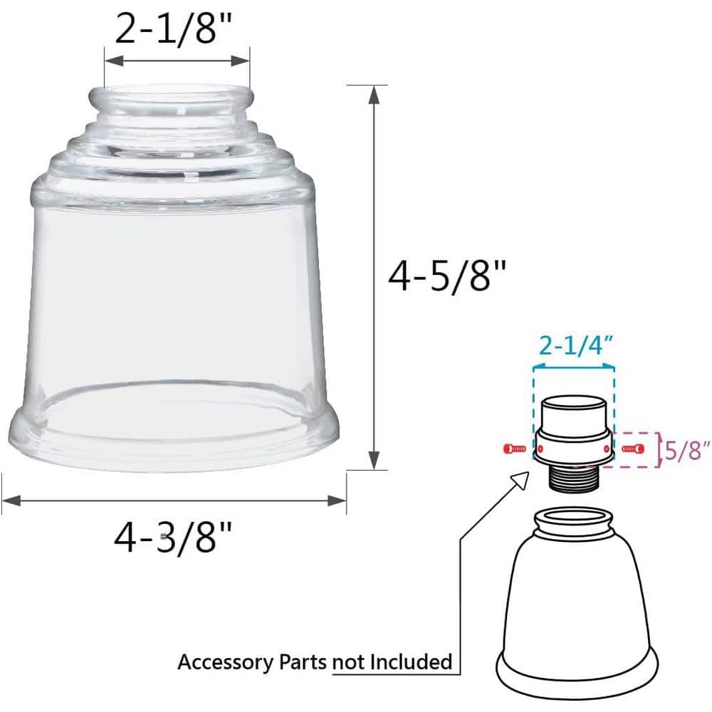 Clear Glass Bell Replacement Shades, 4-Pack, 4.75" High