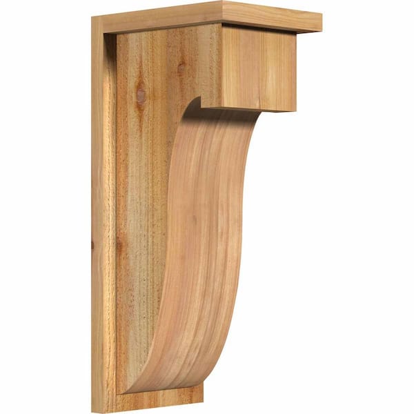 Ekena Millwork 8 in. x 10 in. x 22 in. Western Red Cedar Del Monte Rough Sawn Corbel with Backplate