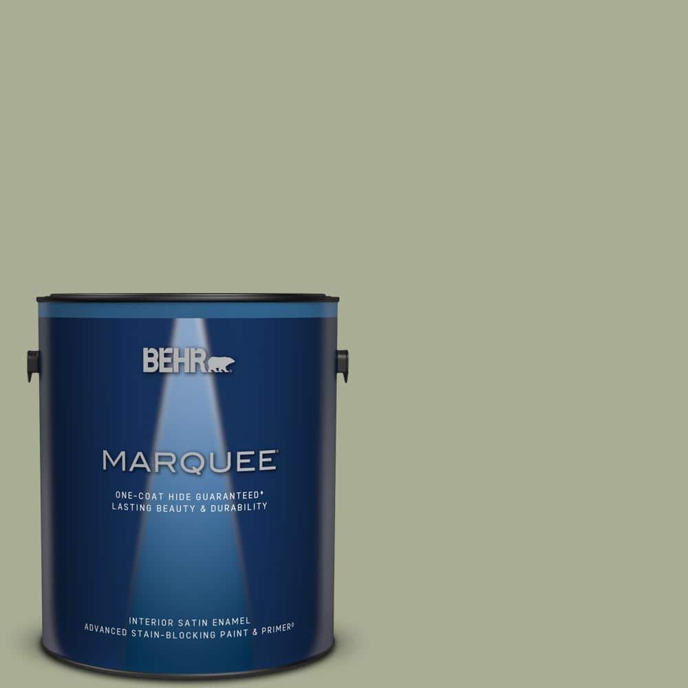 BEHR MARQUEE 1 gal. S3804 Bay Water OneCoat Hide Satin Enamel
