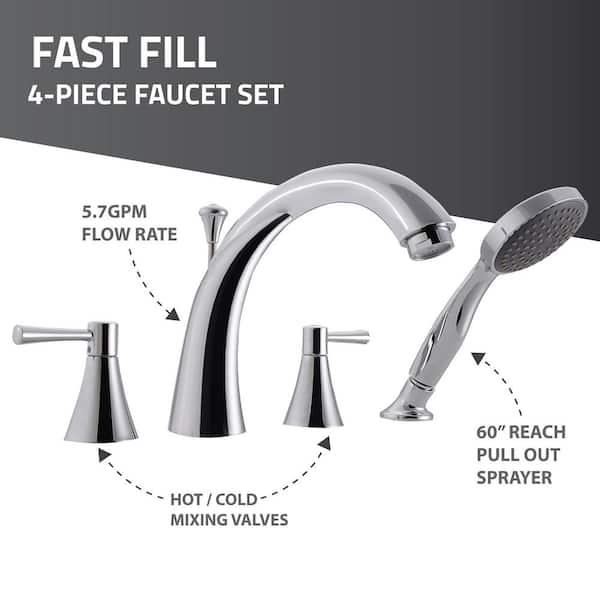 Universal Tubs - Universal Collection 26 in. L x 46 in. W Whirlpool Jetted Bathtub with Left Drain in White with Powered Fast Drain