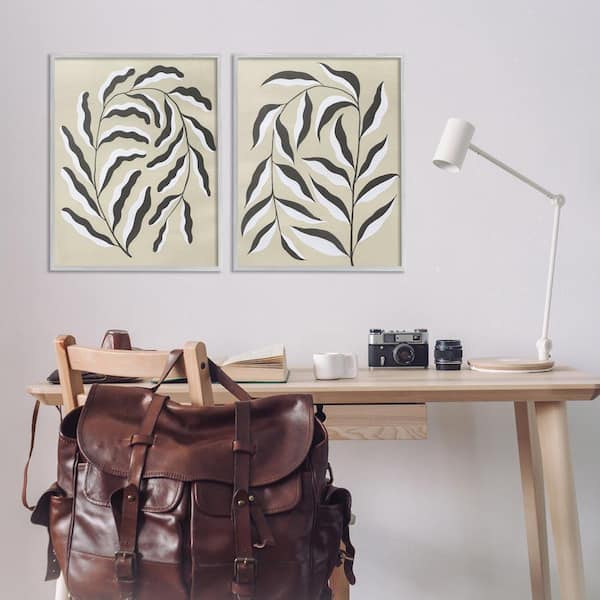 Midcentury Mod Botanicals by Grace Popp 2 Piece Gray Framed Nature Giclee Art Print 30 in. x 24 in.