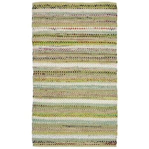 Montauk Green/Multi 3 ft. x 5 ft. Striped Distressed Area Rug