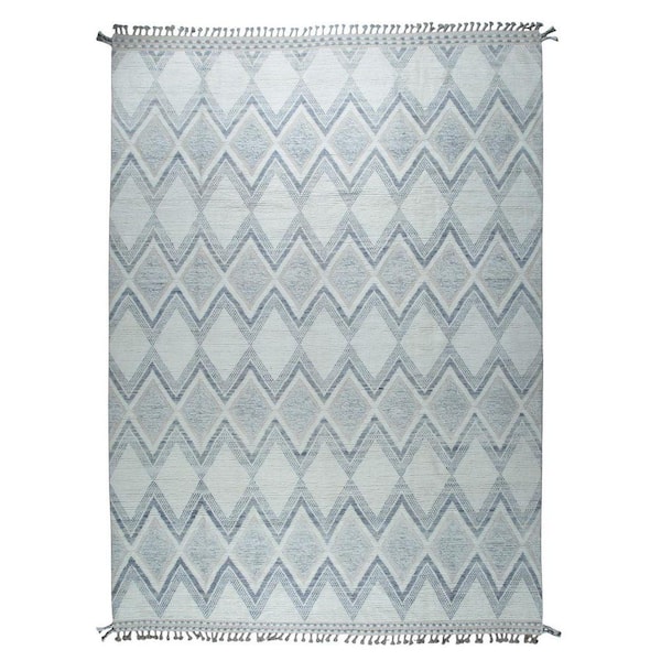 Blue 5 ft. x 8 ft. Hand-Knotted Wool Contemporary Marrakech Handspun, Stylish and Elegant Rug for Living, Area Rug