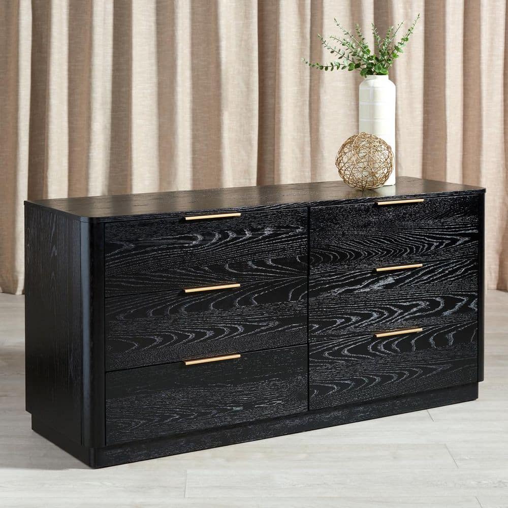 Gabrietta Black/Gold 6 drawer 58 in. Wide Dresser price history on PriceWatchPro