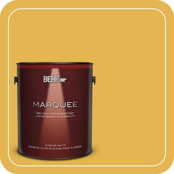 BEHR MARQUEE 1 gal. #360D-6 Yellow Gold Matte Interior Paint & Primer