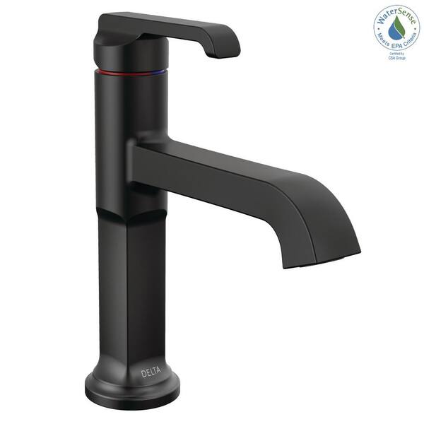Delta Tetra Single-Handle Single Hole Bathroom Faucet in Matte