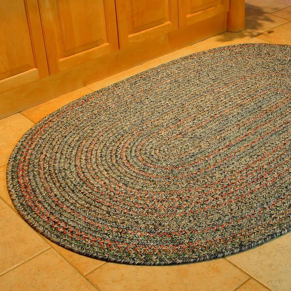 Winslow Burgundy Red Multicolored 4 ft. x 6 ft. Oval Indoor/Outdoor Braided Area Rug
