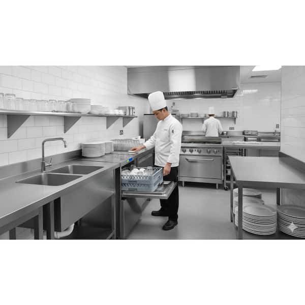 25 in. W Front Control Commercial NSF Countertop 3 Phase Dishwasher EH50 in Stainless Steel with 3-Cycles 58 dBA