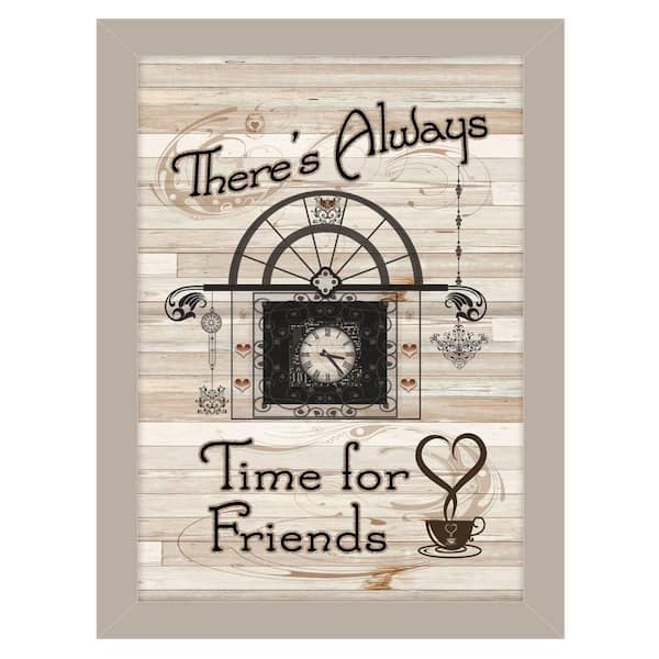 HomeRoots Time For Friends by Unknown 1 Piece Framed Graphic Print Typography Art Print 14 in. x 10 in. .