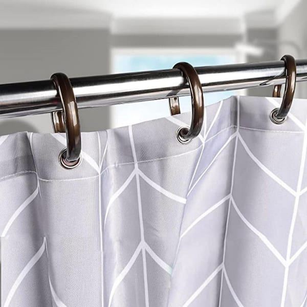 Plastic Shower Curtain Hooks O-shaped Rings Glide Easily On Bathroom Shower Rod, Shower Curtain Rings/Hook in Bronze