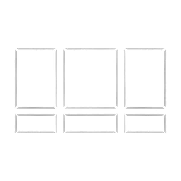 Trim Fast 5/8 in. D x 48 in. W x 54 in. L Unfinished Polystyrene Pre-Mitered Assorted Wall Panel Moulding Frames Kit