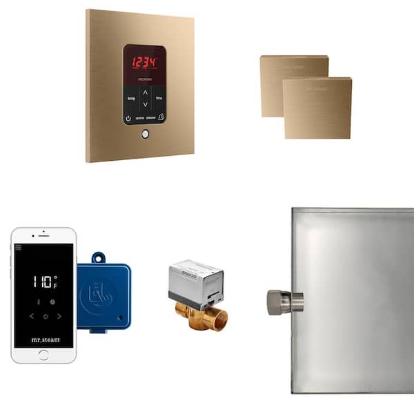 Mr. Steam Butler Max Package Square in Brushed Bronze
