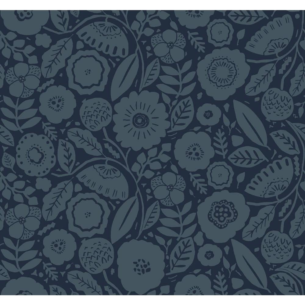 Camille Blossom Indigo Blue Wallpaper