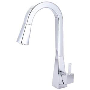 i3 Single Handle Pull-Down Sprayer Kitchen Faucet with Deckplate Included and Quick Connect in Polished Chrome