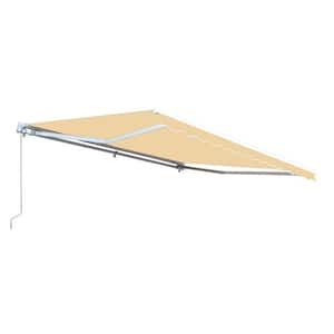 10 ft. x 8 ft. Feet Retractable Patio Awning Ivory Color