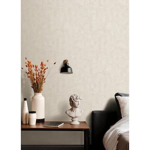 Cabo Beige Rippled Arches Strippable Non-Woven Paper Wallpaper Sample