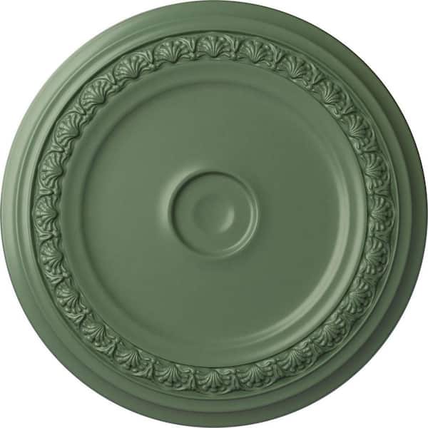 Ekena Millwork 31-1/8" x 1-1/2" Carlsbad Urethane Ceiling (Fits Canopies up to 5-1/2"), Hand-Painted Athenian Green