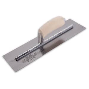 14 in. x 4 in. Curved Wood Handle Finishing Trowel