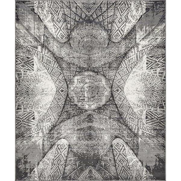 Unique Loom Sofia Albert Dark Gray 8' 0 x 10' 0 Area Rug