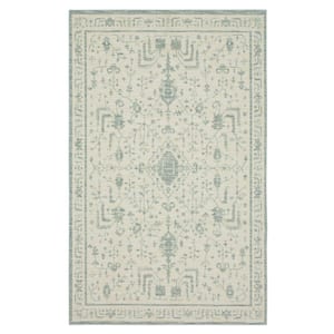 Tempe Ornament Light Blue 2 ft. x 3 ft. Machine Washable Area Rug