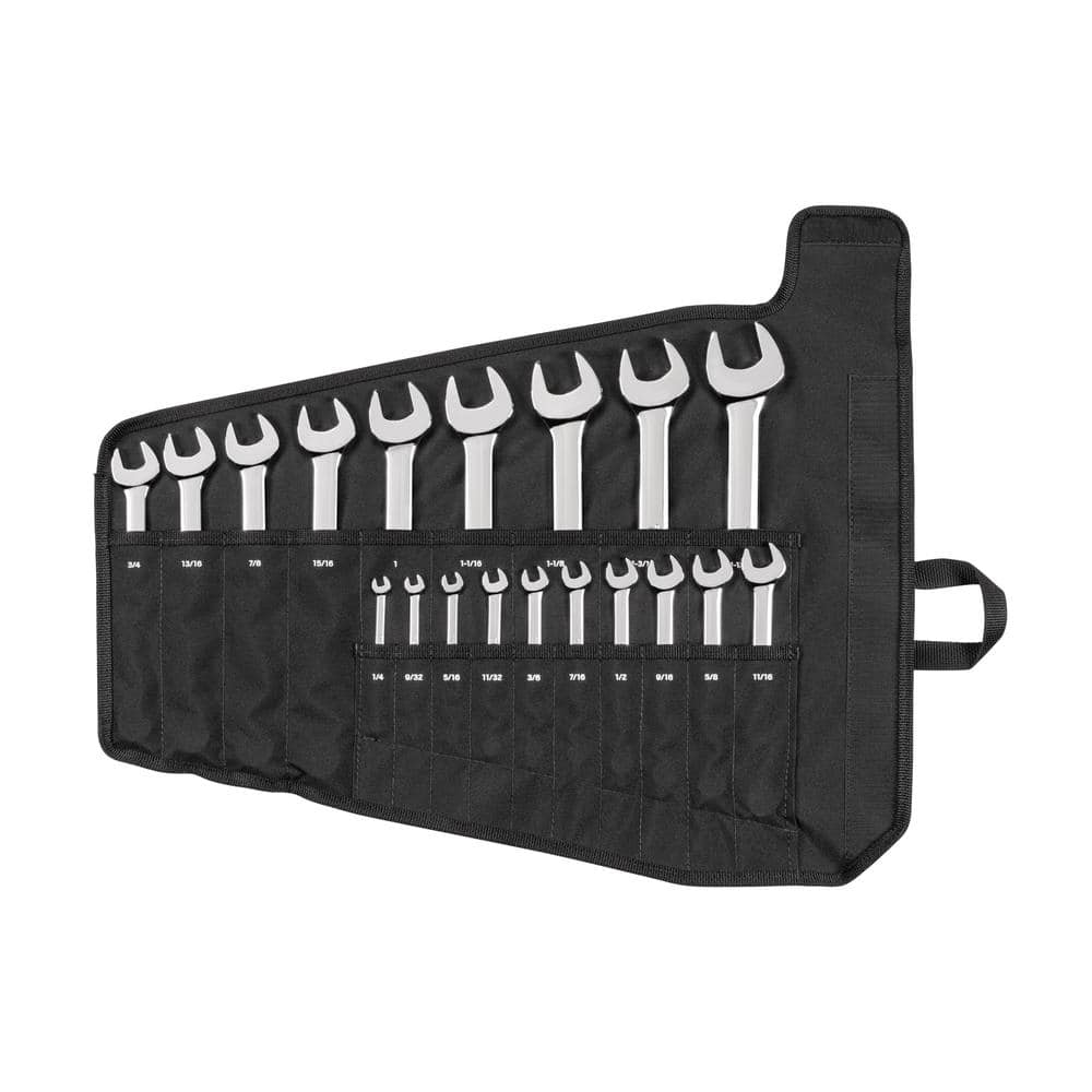 TEKTON 1/4 11/4 in. Combination Wrench Set with Pouch (19Piece) WCB94103 The Home Depot