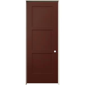 30 in. x 80 in. Birkdale Black Cherry Stain Left-Hand Smooth Hollow Core Molded Composite Single Prehung Interior Door