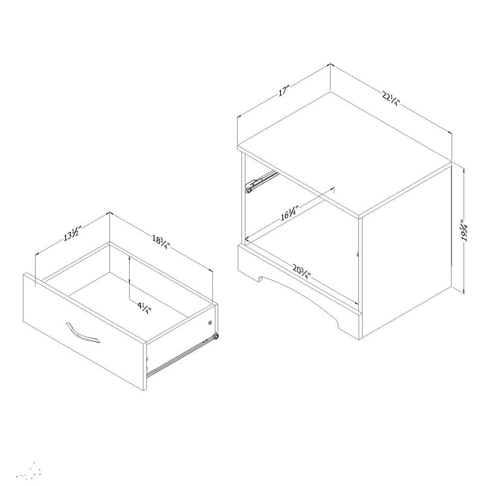 Gramercy Pure White Sleek 1-Drawer Nightstand
