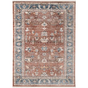 Arcadia 2 ft. X 3 ft. Navy/Red Oriental Area Rug