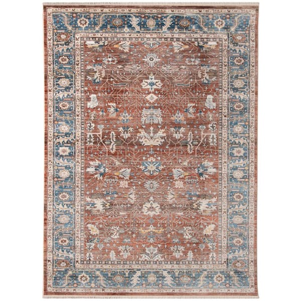 Unbranded Arcadia 8 ft. X 10 ft. Navy/Red Oriental Area Rug
