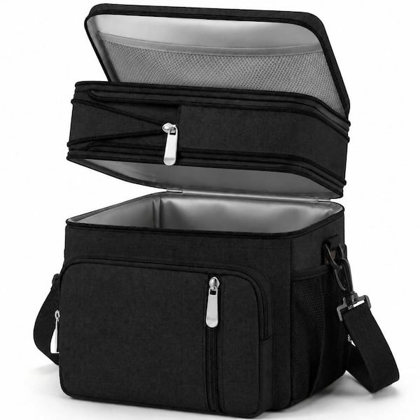 Double-Deck Insulated Lunch Bag, 15L Leakproof Soft Cooler Bag for Men and Women, Work, Beach, Picnic, and Travel