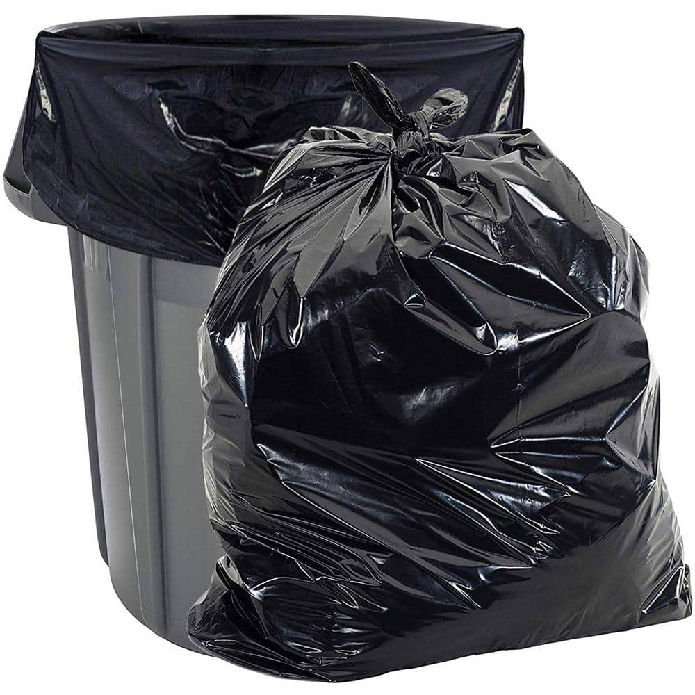 Aluf Plastics 45 Gal. Trash Bags 2.0 Mil (eq) Black Trash Can Liners 40 in. x 47 in. Pack of 100 for Contractor