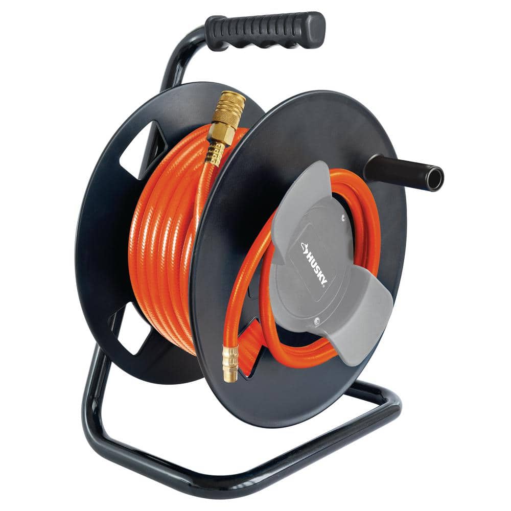 Sauro Rossi Auto A4 retractable air hose reel with 50 m x 13 mm (1/2 inch) air  hose and coupling kit