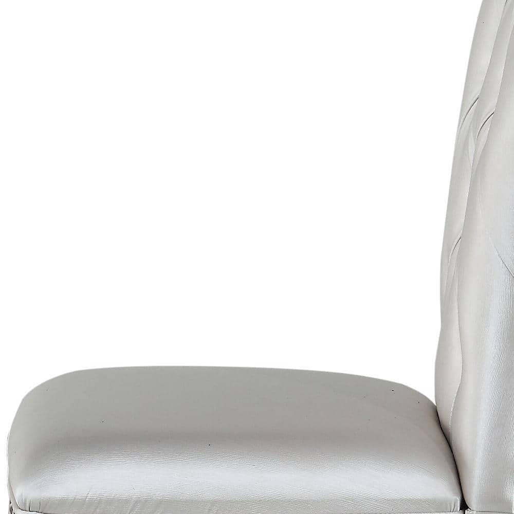 Elegant Antique White and Cream Tufted Upholstered Side Chair