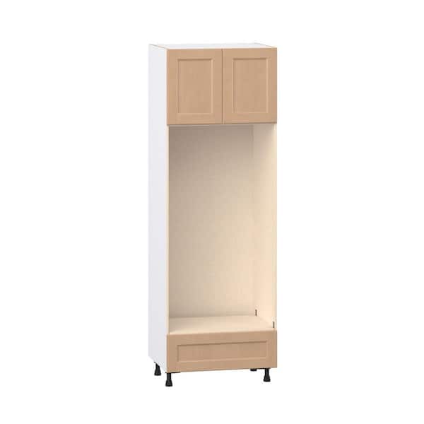 Lakewood 30 in. W x 24.5 in. D x 89.5 in. H Assembled Shaker Double Oven Kitchen Cabinet in Sugar Cookie with Drawer