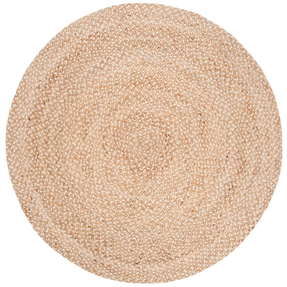 Ivory Bliss Hand-Knotted Round Natural Fiber Rug, 4' Diameter
