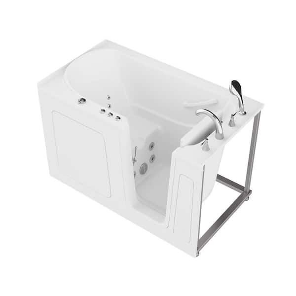 Universal Tubs HD Series 60 in. L x 32 in. W Right Drain Quick Fill Walk-In Whirlpool Bath Tub with Powered Fast Drain in White