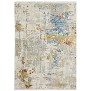 Brooker Beige/Multi 8 ft. x 11 ft. Marbled Abstract Recycled PET Yarn Indoor Area Rug