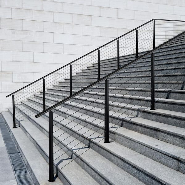 Cable Railing Post 36 x 2 x 2 in. Stainless Steel with Pre-Drilled 30° Angled Holes Cable for Cable Railing System