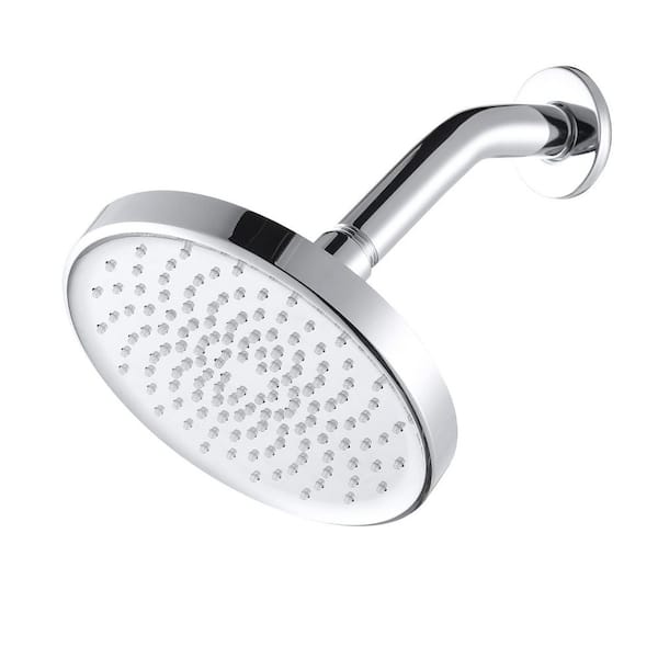 1-Spray Patterns with 1.75 GPM 6 in. Wall Mount Rain Fixed Shower Head in Polished Chrome