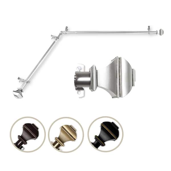 Unbranded 28 in. - 48 in. Single Curtain Rod in Satin Nickel with Finial