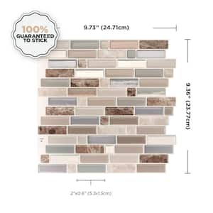 Crescendo Terra Brown / Beige 9.73 in. x 9.36 in. Vinyl Peel and Stick Tile (2.30 sq. ft./ 4-pack)