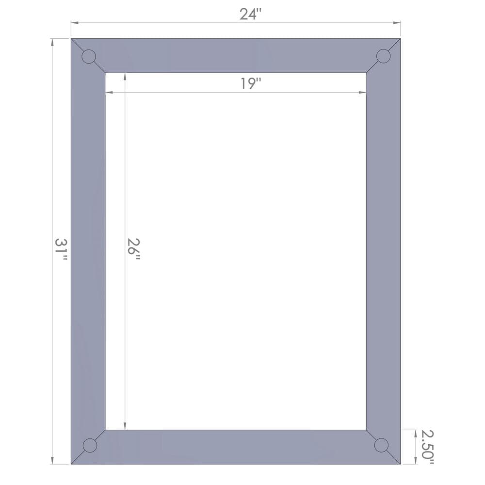 Walnut 24x31 Farmhouse Rectangular Wood Vanity Mirror