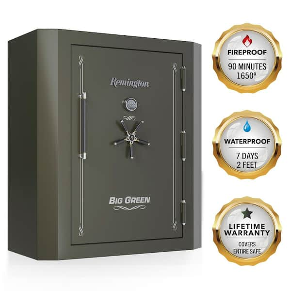 Big Green 84-Gun Fireproof and Waterproof Gun Safe with Electronic Lock, Satin Metallic Bronze Green