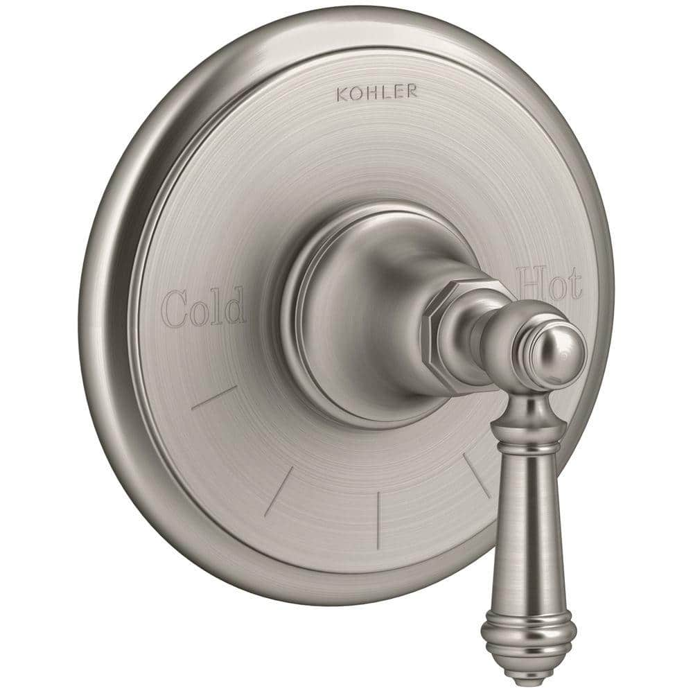 KOHLER Artifacts Lever 1-Handle Thermostatic Valve Trim Kit in Vibrant Brushed Nickel (Valve Not Included)