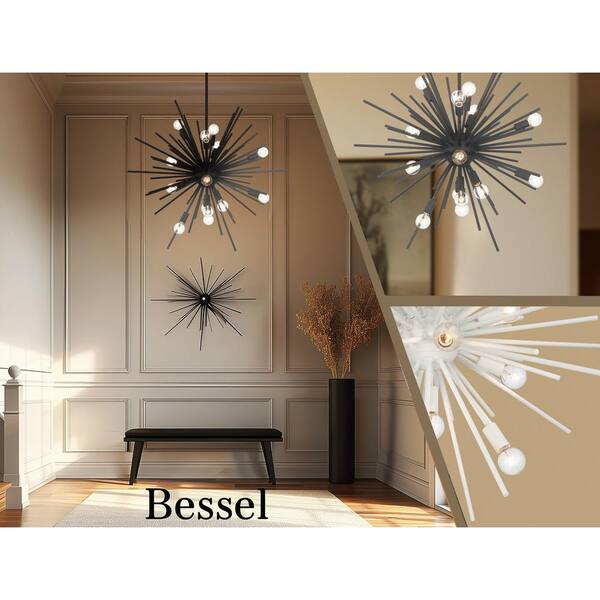 Minka Lavery Bessel 40-Watt 15-Light Sand White Sputnik Style