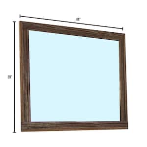 Tolna 39 in. x 1 in. Modern Rectangle Framed in Walnut Accent Mirror