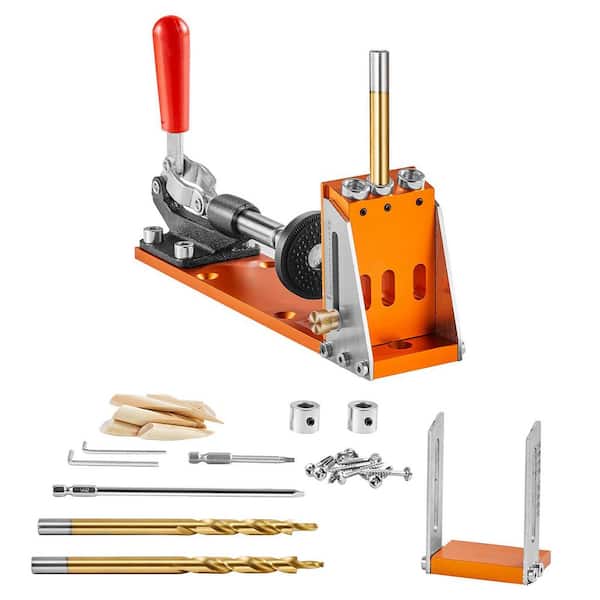Pocket Hole Jig Kit, Pocket Hole Jig System w/ Step Drills, Stop Rings, Wrenches, and Drive Bits, Scale Marks, 30 Pieces