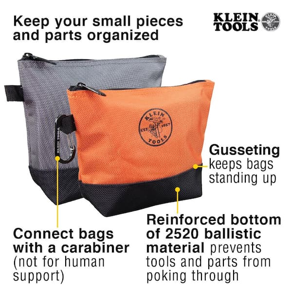 https://images.thdstatic.com/productImages/070ce1d4-7828-437e-9225-df42a021ce9b/svn/orange-and-black-gray-and-black-klein-tools-tool-bags-55470-40_600.jpg