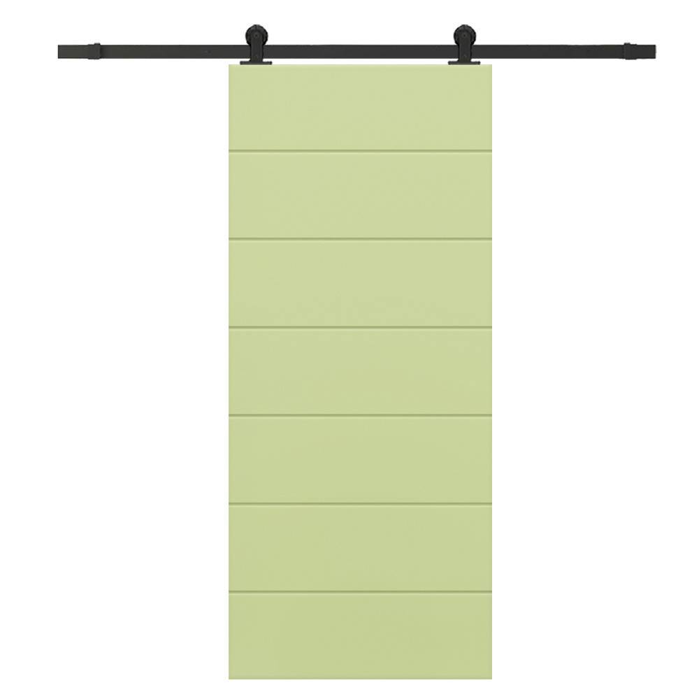 36 in. x 84 in. Sage Green Painted Composite MDF Paneled Interior Sliding Barn Door with Hardware Kit price history on PriceWatchPro